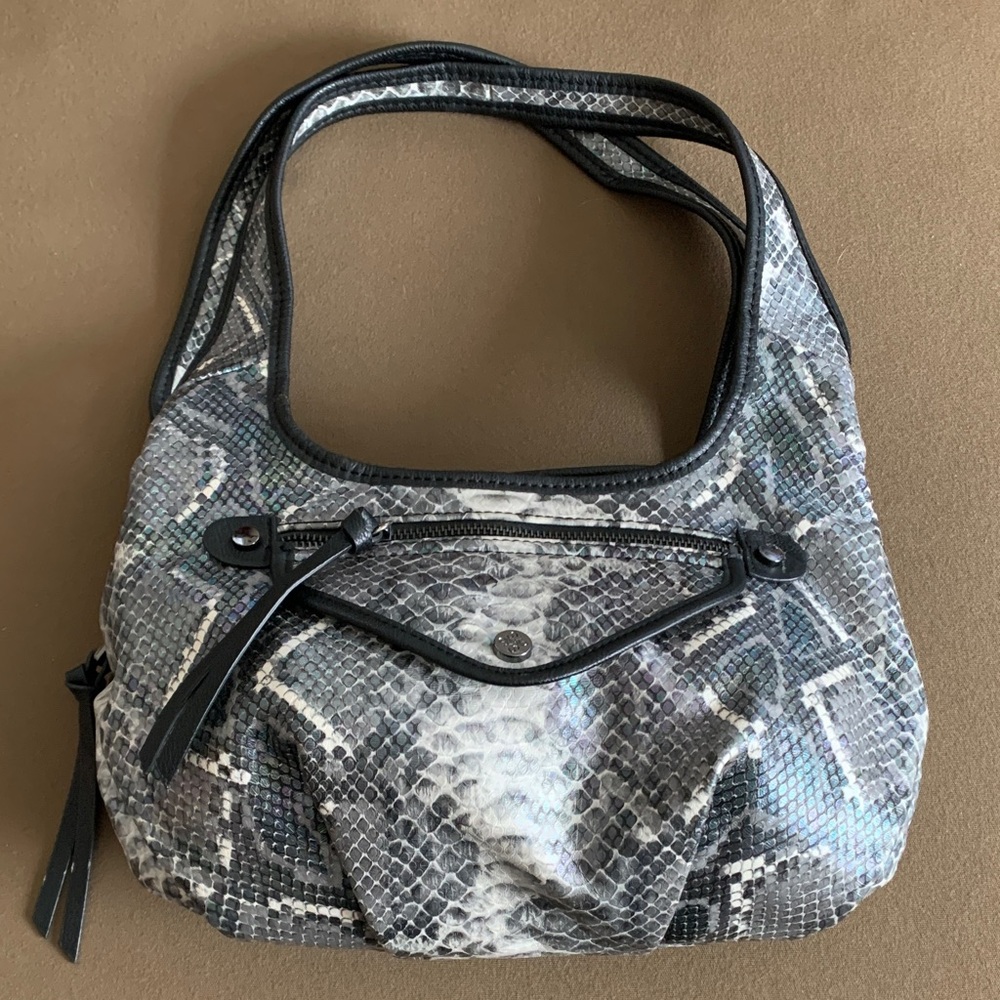 Vera Wang Simply Vera Snake Animal Print Hobo Style Handbag Purse